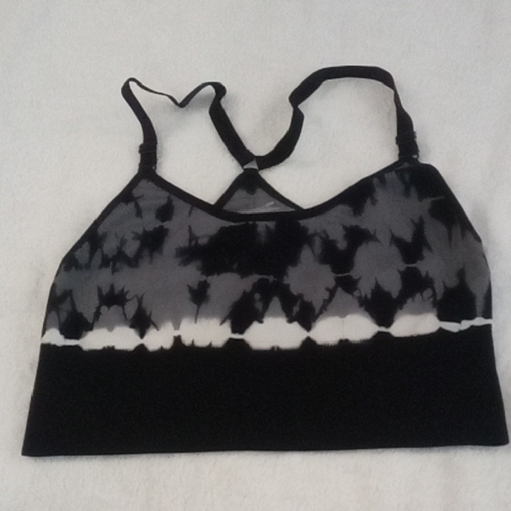 Active USA Black and Gray Sports Bra with Y-Back Straps